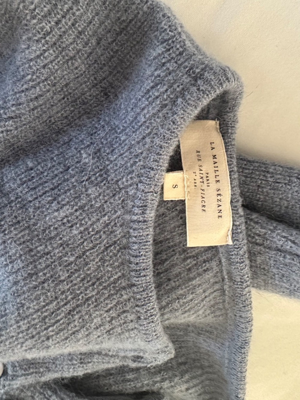 Sezane Blue Gray Cardigan - Sz - S - Picture 4 of 4